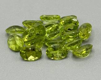 14.50 Carat Peridot; Oval Faceted Cut - Assorted Lot of Loose Stones