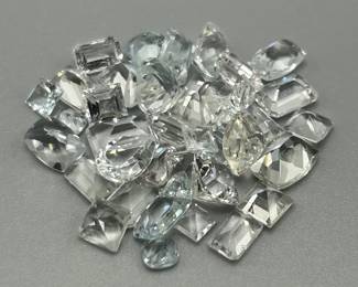 31.90 Carat Colorless Rock Crystal Quartz, Mixed Cut - Various Size & Shape Assorted Lot of Loose Stones
