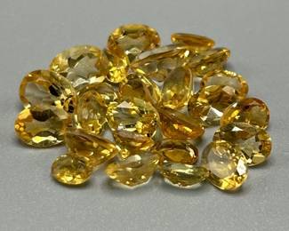 16.81 Carat Citrine; Oval & Round Faceted Cut - Assorted Lot of Loose Stones
