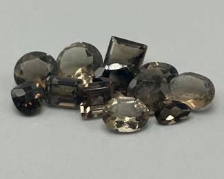 14.55 Carat Smoky Quartz; Mixed Cut - Various Size, Color & Shape Assorted Lot of Loose Stones