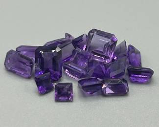 12.36 Carat Amethyst; Mixed Cut - Various Size, Color & Shape Assorted Lot of Loose Stones