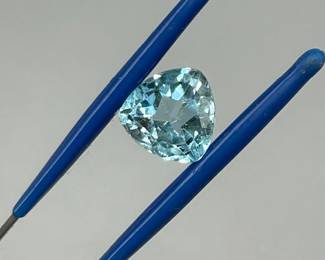 5 Carat Blue Topaz; Trillion Triangular Cut