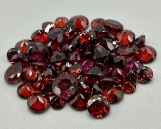 4.30 Carat Garnet; Round Faceted Cut - Various Color & Shape Assorted Lot of Loose Stones
