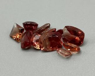 6.90 Carat Red Labradorite; Mixed Cut - Various Color, Size & Shape Assorted Lot of 11 Loose Stones