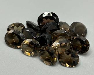 36.50 Carat Smoky Quartz; Oval Faceted Cut - Various Size, Color & Shape Assorted Lot of Loose Stones