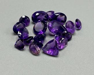 13.19 Carat Amethyst; Mixed Cut - Assorted Size & Shape Lot of Loose Stones