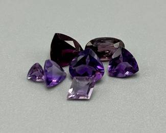 5 Carat Amethyst; Mixed Cut - Various Color, Size & Shape Assorted Lot of 7 Loose Stones