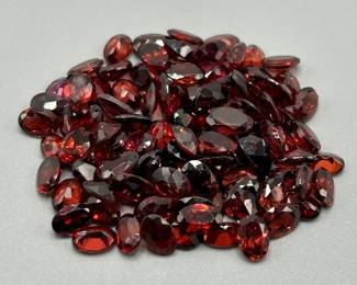 58 Carat Garnet; Oval Faceted Cut - Various Color & Size Assorted Lot of Loose Stones