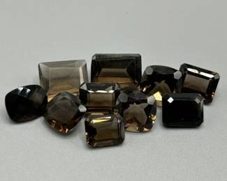 33.90 Carat Smoky Quartz; Mixed Cut - Various Size, Color & Shape Assorted Lot of Loose Stones