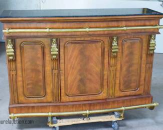 Maitland Smith Ormolu Mounted Mahogany Bar