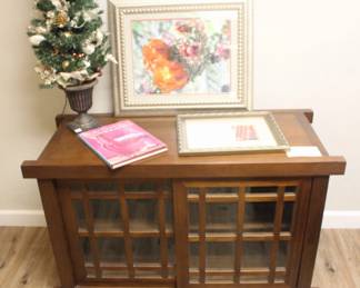 BUY IT NOW!  $125.00. Window Front Console.               48" W x 20" D x 29" H.