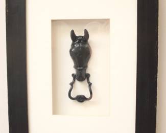 Aged Horse Head Door Knocker Shadow Box.