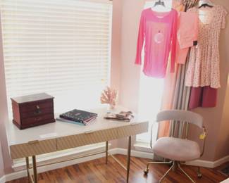 BUY IT NOW!  $375.00.                                                      
(Audrey) West Elm/Williams Sonoma Desk/Vanity.