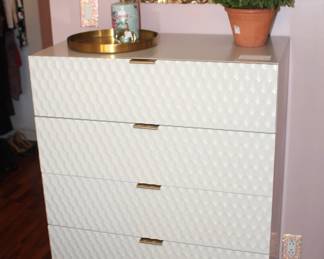 BUY IT NOW!    $475.00.                                                                  (Audrey) West Elm/Williams Sonoma chest of drawers.                                                                                               30" W x 17" D x 48" H.