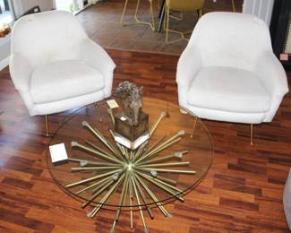 BUY IT NOW! $125.00 each. West Elm Chairs.                   BUY IT NOW! $175.00. Round Starburst Table. 34" dia. x 17 3/4" H.
