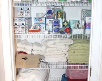 Linen closet is full.