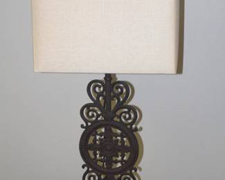 BUY IT NOW! $400.00. Pair of Restoration Hardware  Iron Gate Table Lamps.
