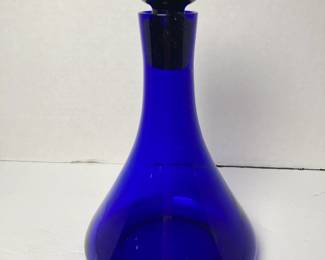Mid Century Modern Glass Cobalt Glass Decanter