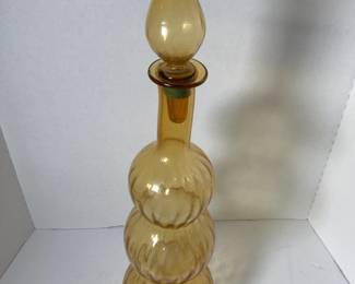Vintage Large Italian Glass Genie Bottle