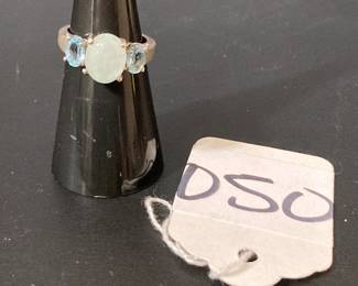 Sterling Silver Ring with Opal and topaz