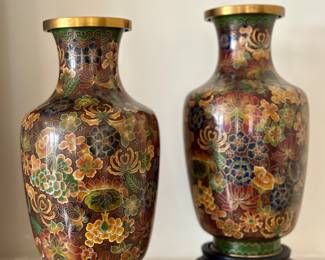 Cloisonné Vases on stands