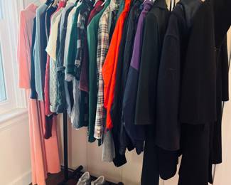 A small selection of men’s (size XL) and women’s (size small) sweaters, golf shirts, coats and outerwear 