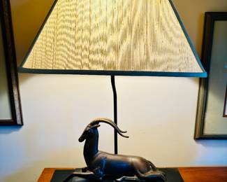 Gazelle Base Lamp with silk shade