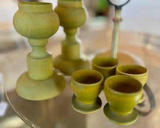 MCM candle holders and egg cups