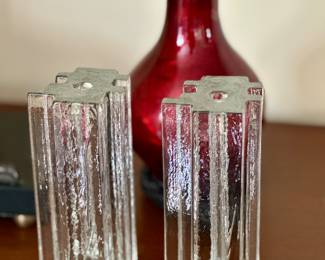 Vintage Art Glass Candle holders