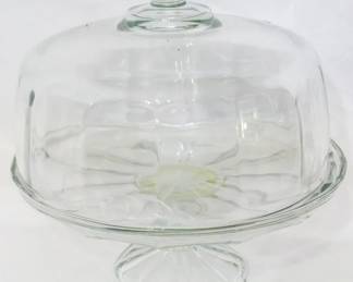 16 - Glass Cake Stand with Dome Lid 12"
