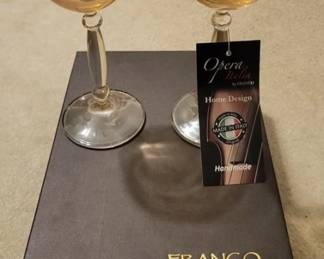 850 - Franco 2 Crystal Stems made in Italy w/ box
