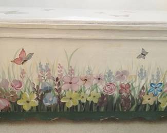 400 - Painted Wood Chest 17.5 x 34 x 16
