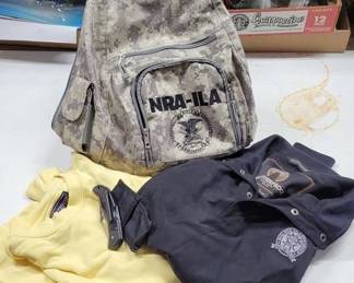 801 - NRA Bookbag with 2 Shirts & Knife
