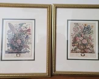 1270 - 2 Framed June & August Prints 16.5 x 14.5
