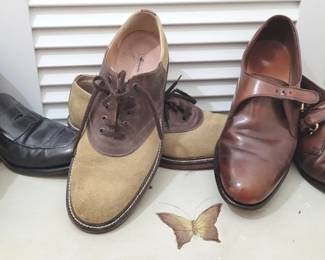 442 - 3 Pairs of Men's Shoes Polo Ralph Lauren, size 11.5 J.Crew suede laceups, size 11.5 Allen Edmonds buckle, size 11.5
