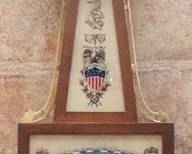 37h - Seth Thomas Banjo Clock w/ Eagle 30" has key & pendulum You are buying a used as-is electric/electronic item. We do not guarantee all components are present, and if it is not expressly stated, it is untested.
