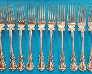 7608 - 12 Towle Old Master Sterling Dinner Forks 19oz
