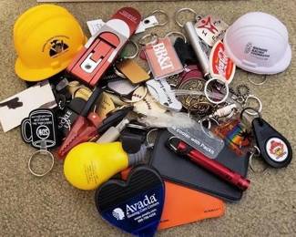 496 - Assorted key rings & more
