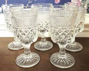 327 - 5 Anchor Hocking Wexford Stems 6.5"
