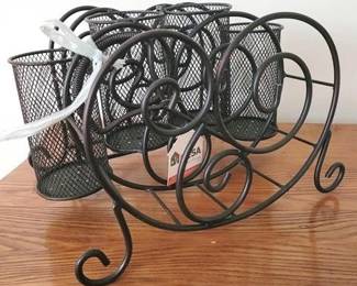 1253 - Metal Silverware & Napkin Caddy
