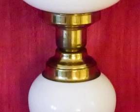 1163 - Vintage Milk Glass Lamp 20" You are buying a used as-is electric/electronic item. We do not guarantee all components are present, and if it is not expressly stated, it is untested.
