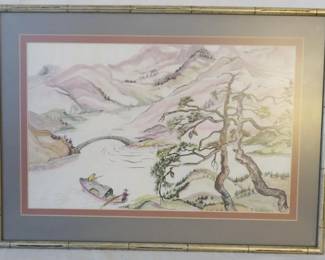 1225 - Oriental Watercolor in Frame
