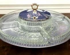 297 - Vintage Kromex 7 Piece Relish Tray 13"

