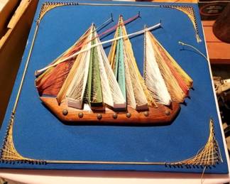 1609 - Mid Century String Art as is
