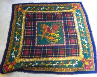 1020 - Vintage Scarf w/ horses 42x42
