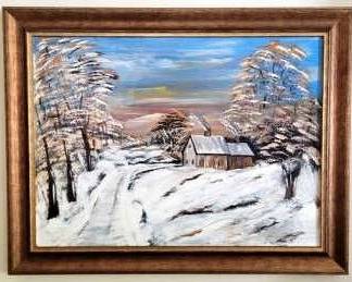 235 - Oil on Board Painting, Signed & Dated 24 x 31
