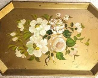 335 - Vintage Toleware Tray 16.5 x 10
