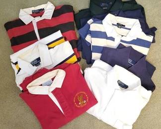 468 - Assorted Long Sleeve Polos, size M Polo by Ralph Lauren, Land's End, US of America Rugby Football Union and J.Crew

