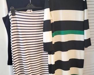 414 - Blouse & Skirt & Long Sleeve Zippered Dress New Directions Striped Dress w/ zipper, size 14 Navy Blue Sleeveless top by Jules & Leopold, size M Navy & White Striped Skirt by Jules & Leopold, size S
