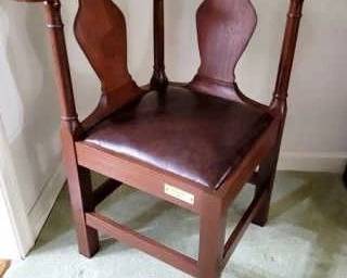 370 - P Henry Signed Corner Chair 30.5 x 28 x 26
